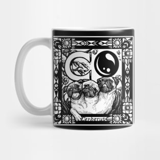 Pug Dog Cerberus - White Outlined Version Mug